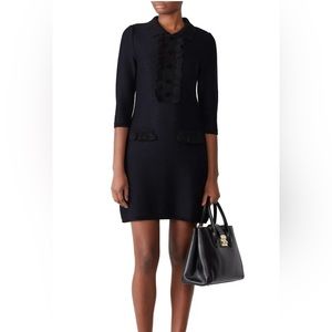 Aldomartins Ruffle Bib Knit Shirtdress size medium dark blue